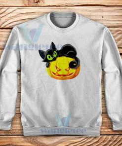 Cute Kitten Halloween Sweatshirt Unisex Adult Size S-3XL