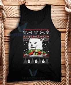 Cat In Table Christmas Tank Top Unisex Adult Size S-2XL