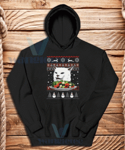 Cat In Table Christmas Hoodie Unisex Adult Size S-3XL